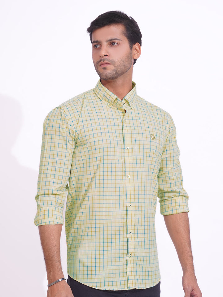 Multi Color Check Button Down Casual Shirt (CSC-161)