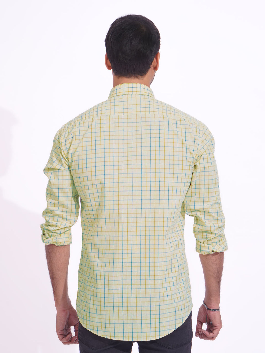 Multi Color Check Button Down Casual Shirt (CSC-161)