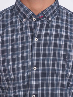 Multi Color Check Button Down Casual Shirt (CSC-176)