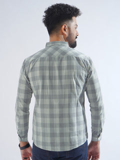 Grey Check Button Down Casual Shirt (CSC-210)