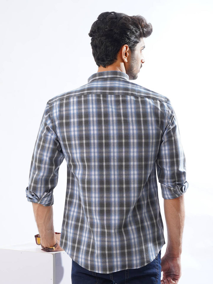 Multi Color Check Button Down Casual Shirt (CSC-242)