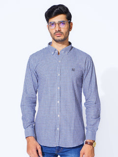 Blue Check Button Down Casual Shirt (CSC-266)