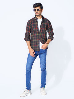 Multi Color Check Button Down Casual Shirt (CSC-267)