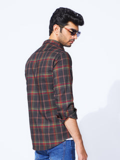 Multi Color Check Button Down Casual Shirt (CSC-267)