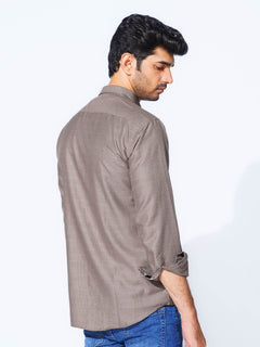 Brown Check Button Down Casual Shirt (CSC-268)