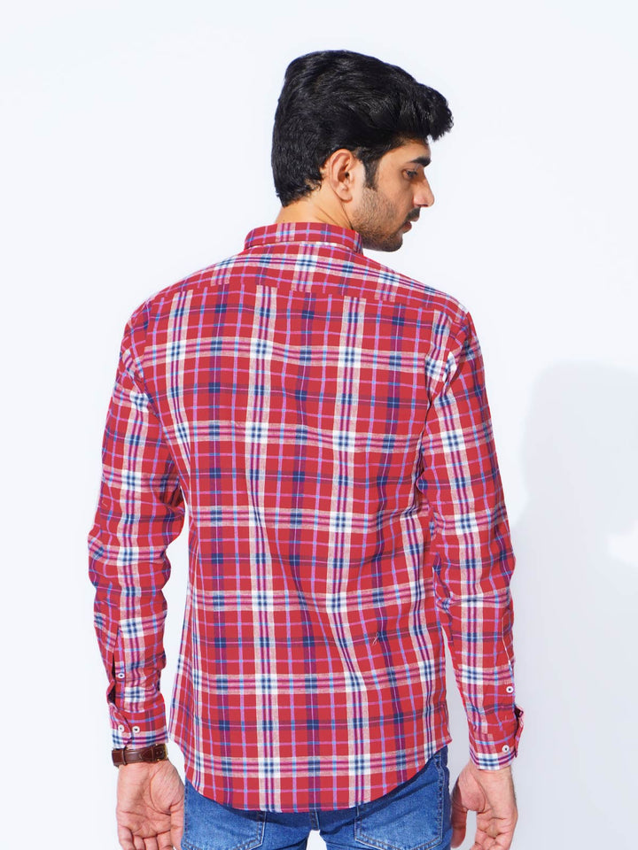 Multi Color Check Button Down Casual Shirt (CSC-269)