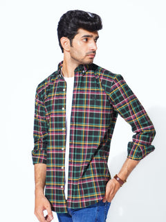 Multi Color Check Button Down Casual Shirt (CSC-270)