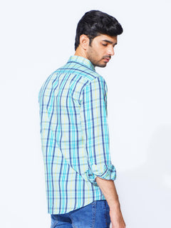 Multi Color Check Button Down Casual Shirt (CSC-273)