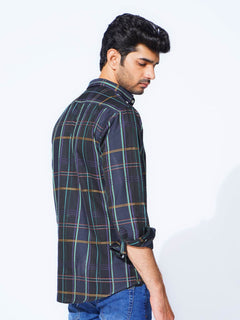 Multi Color Check Button Down Casual Shirt (CSC-275)