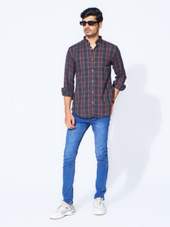 Multi Check Button Down Casual Shirt (CSC-276)