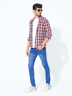 Multi Color Check Button Down Casual Shirt (CSC-288)