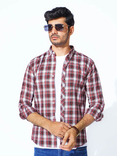 Multi Color Check Button Down Casual Shirt (CSC-288)