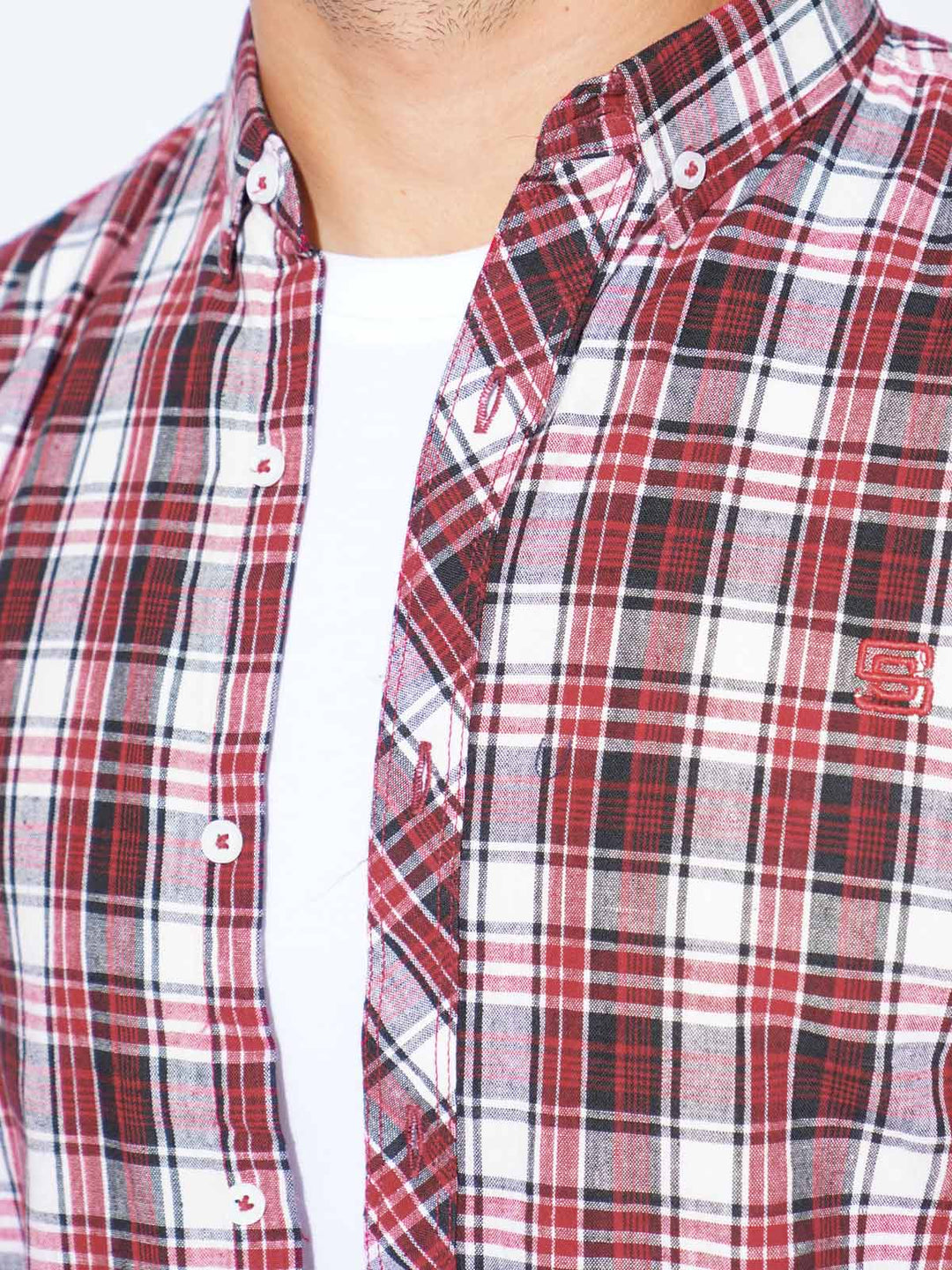 Multi Color Check Button Down Casual Shirt (CSC-288)