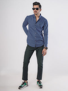 Light Blue Button Down Denim Casual Shirt (CSD-014)