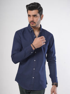 Dark Blue Button Down Denim Casual Shirt (CSD-016)