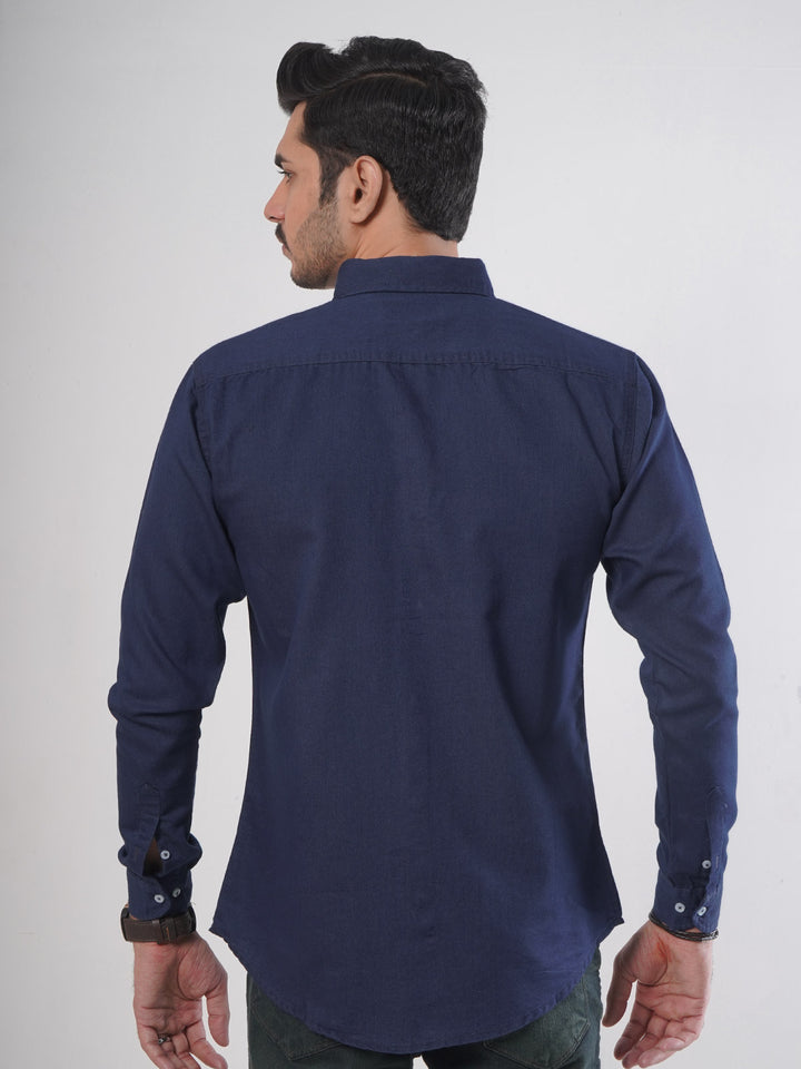 Dark Blue Button Down Denim Casual Shirt (CSD-016)