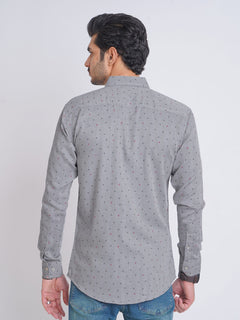 Grey Self Designer Printed Casual Shirt (CSP-159)