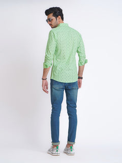 Light Green Designer Printed Casual Shirt (CSP-164)