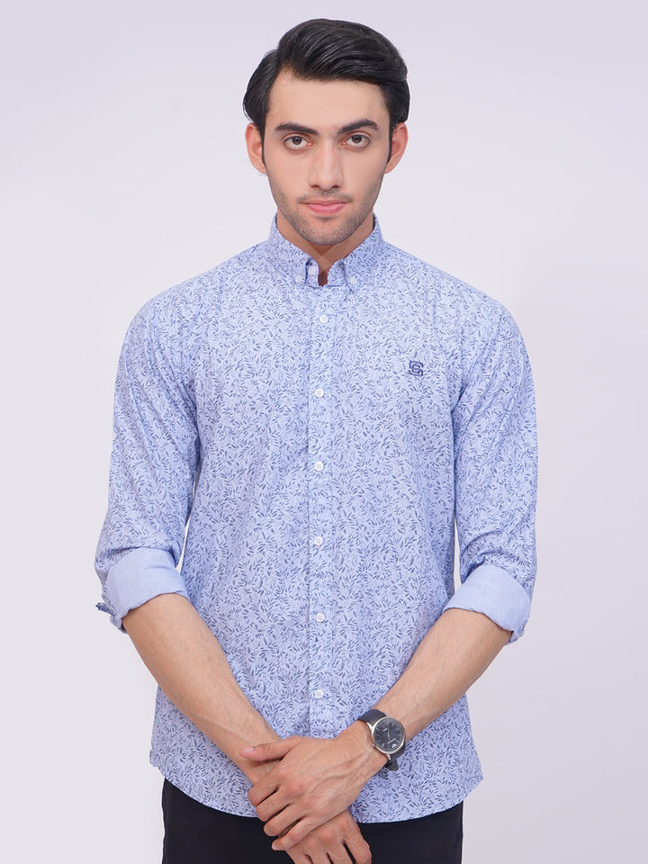 Blue Designer Printed Casual Shirt (CSP-170)