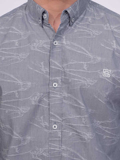 Light Grey Designer Printed Casual Shirt (CSP-173)