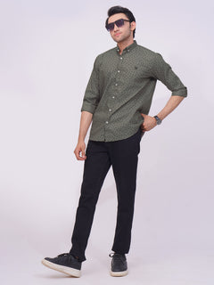 Dark Grey Designer Printed Casual Shirt (CSP-178)