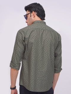 Dark Grey Designer Printed Casual Shirt (CSP-178)