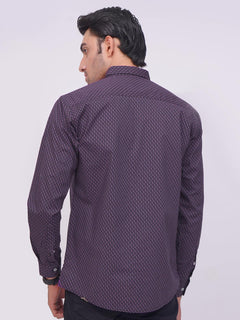 Purple Designer Printed Casual Shirt (CSP-180)