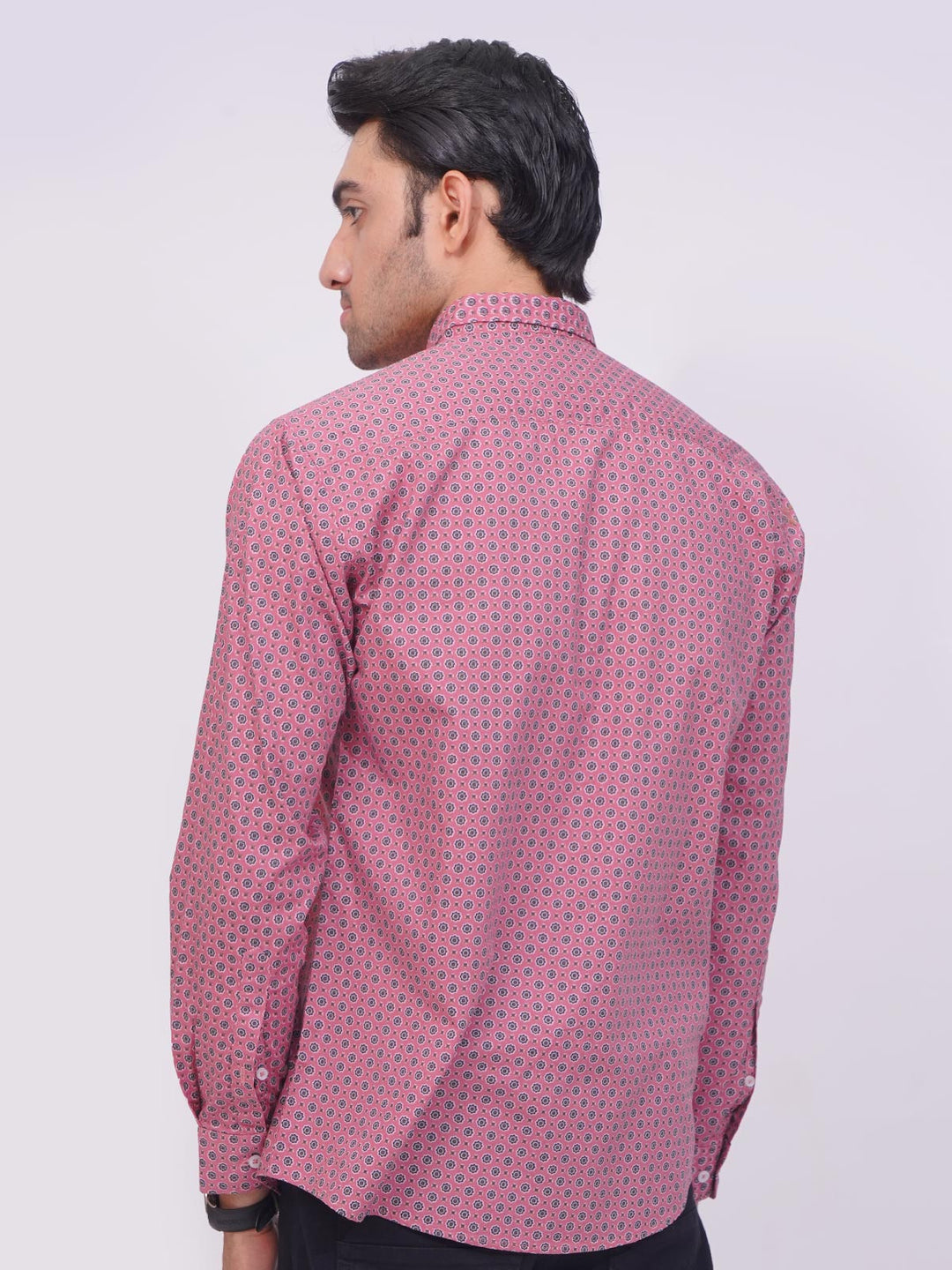 Maroon Designer Printed Casual Shirt (CSP-181)