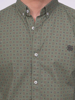 Grey Designer Printed Casual Shirt (CSP-182)