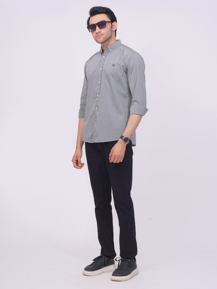 Grey Designer Printed Casual Shirt (CSP-191)