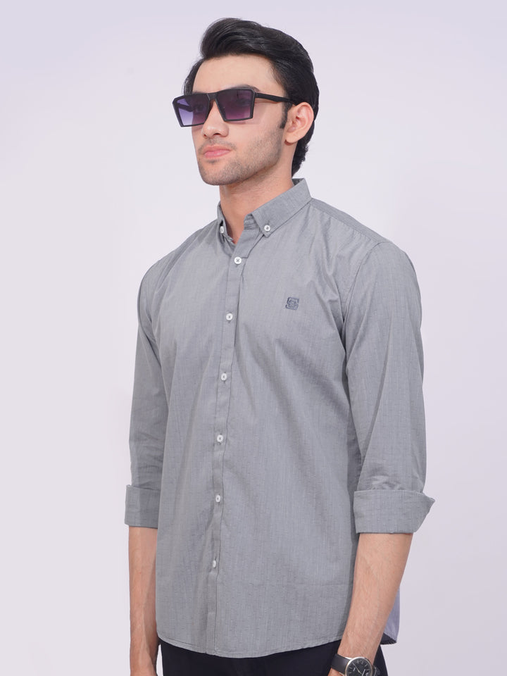 Grey Designer Printed Casual Shirt (CSP-191)