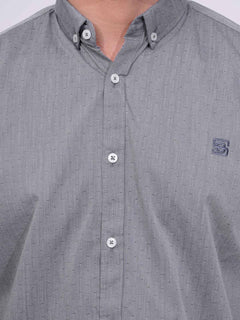 Grey Designer Printed Casual Shirt (CSP-191)