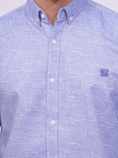 Blue Designer Printed Casual Shirt (CSP-192)