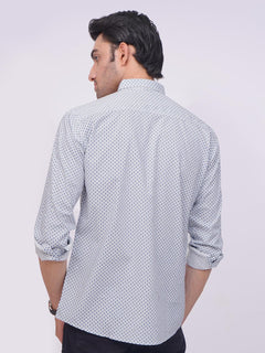 White Designer Printed Casual Shirt (CSP-199)