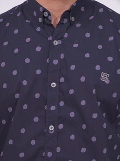 Night Blue Designer Printed Casual Shirt (CSP-200)