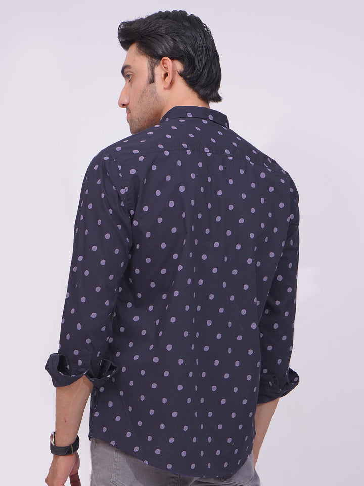 Night Blue Designer Printed Casual Shirt (CSP-200)