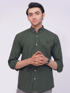 Kombu Green Designer Printed Casual Shirt (CSP-201)