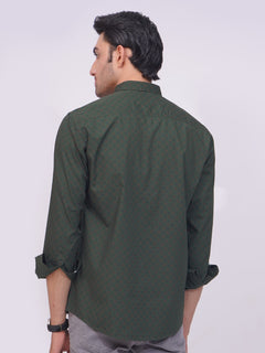 Kombu Green Designer Printed Casual Shirt (CSP-201)