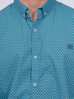 Sky Blue Designer Printed Casual Shirt (CSP-204)