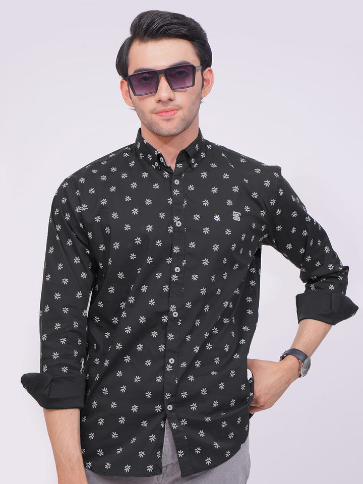 Cat Black Designer Printed Casual Shirt (CSP-210)