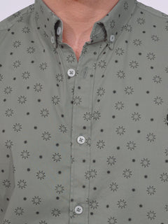 Dark Grey Designer Printed Casual Shirt (CSP-212)