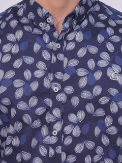 Blue Designer Printed Casual Shirt (CSP-213)