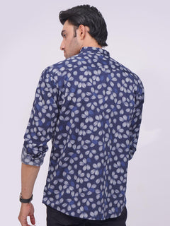 Blue Designer Printed Casual Shirt (CSP-213)
