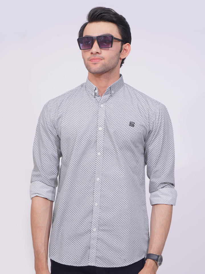 Black & White Designer Printed Casual Shirt (CSP-223)