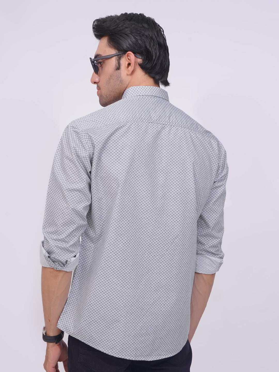 Black & White Designer Printed Casual Shirt (CSP-223)