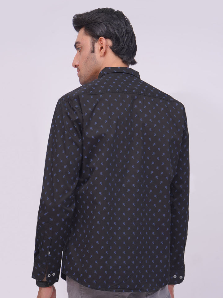 Black Designer Printed Casual Shirt (CSP-225)