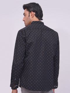 Black Designer Printed Casual Shirt (CSP-225)