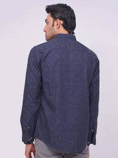 Dark Blue Designer Printed Casual Shirt (CSP-229)