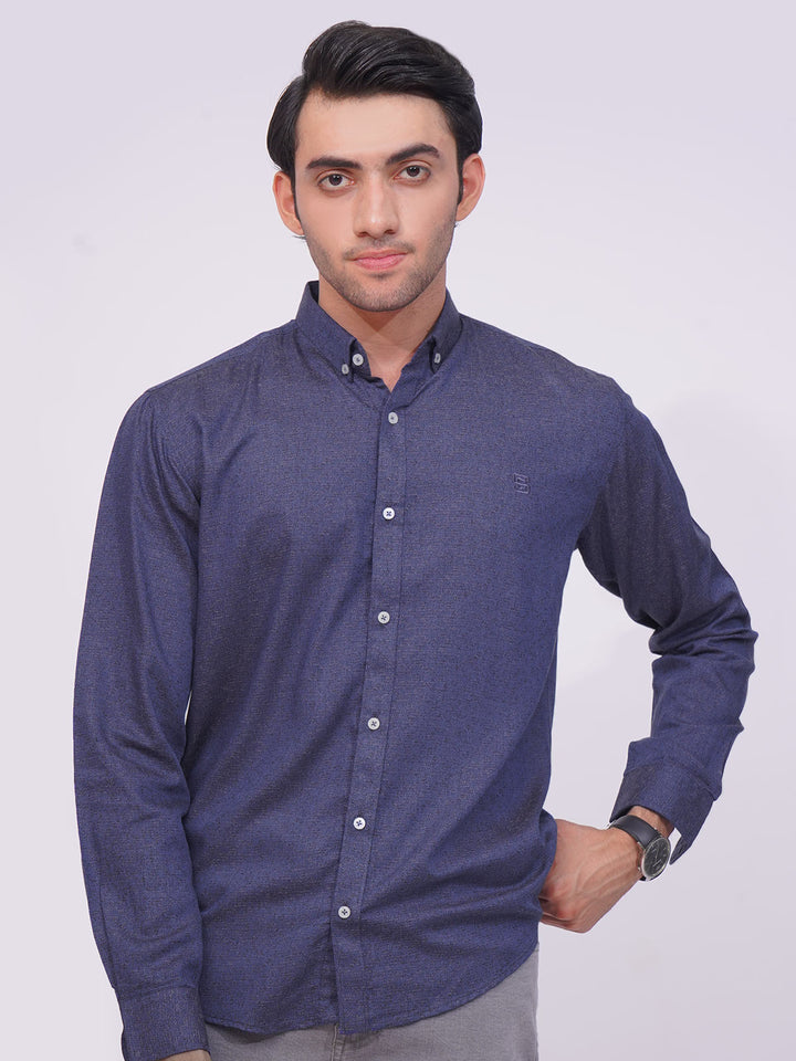 Dark Blue Designer Printed Casual Shirt (CSP-230)