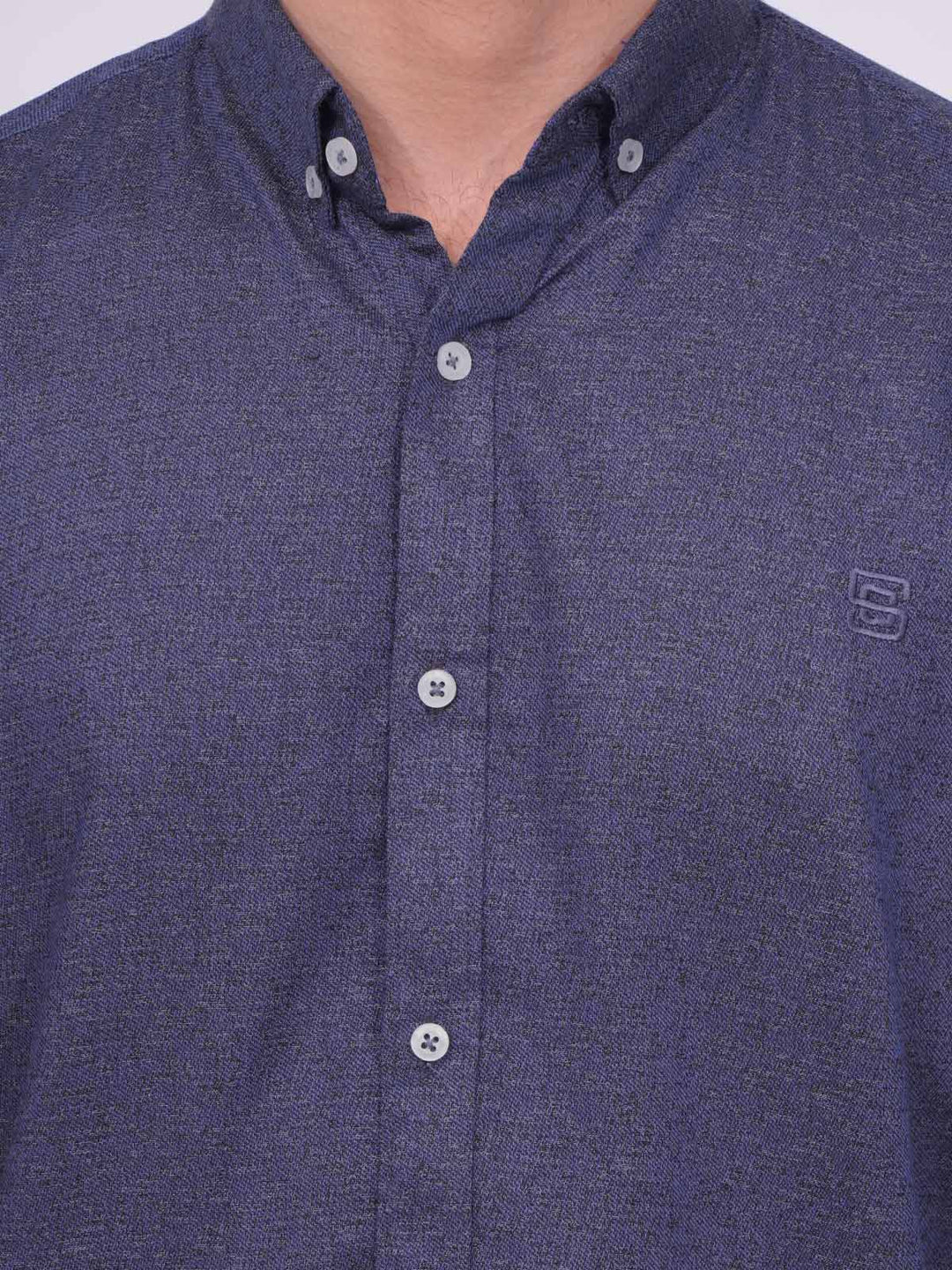 Dark Blue Designer Printed Casual Shirt (CSP-230)